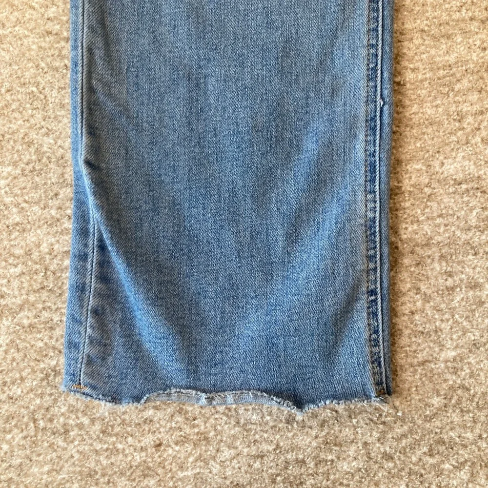 Mica Los Angeles Jeans 31 (30x27) Distressed Straight Leg Blue Raw Hem MDP-T203